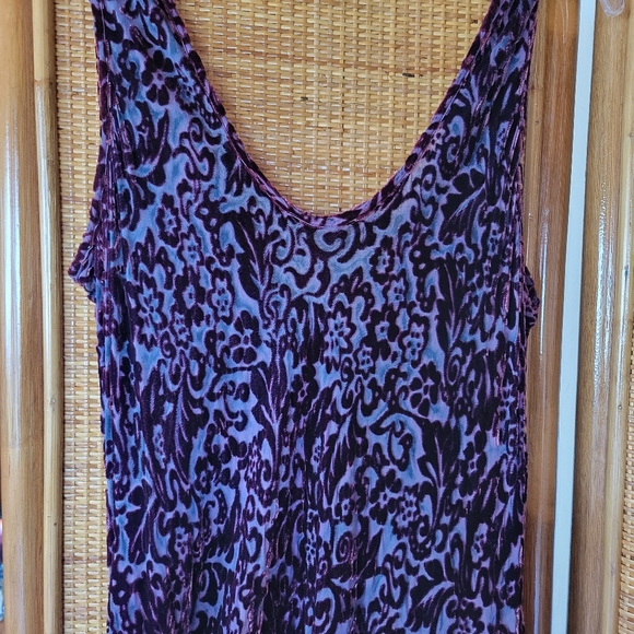 Lovely Burnout Velvet Biascut Long Dress Size M - Picture 3 of 4